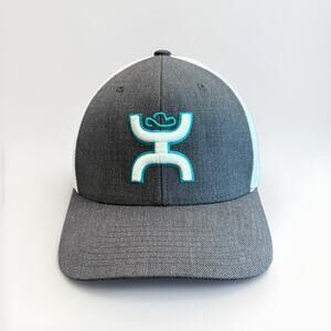 HOOEY Mens Coach Structured Gray White Adjustable SnapBack Hat Baseball Cap